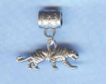 Silver Tiger Lrg Hole Bead Fits All European Style Add a Bead Charm Bracelet Jewelry PND-Anm073AF