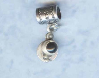 Sterling Silver & Black Onyx Lrg Hole Bead Fits All European and other Styles of  Add a Bead Charm Bracelet Jewelry AAB-Gm29