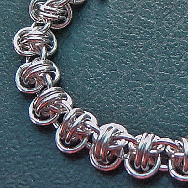 Sterling Silver Barrel Chainmaille Bracelet