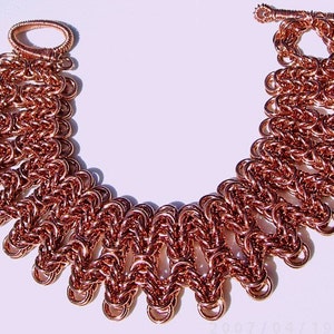 Copper Byzantine Waves Chainmaille Bracelet image 1