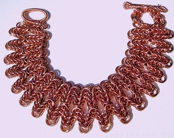 Copper Byzantine Waves Chainmaille Bracelet