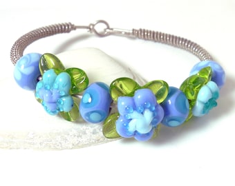 Hortensia et bracelet argent