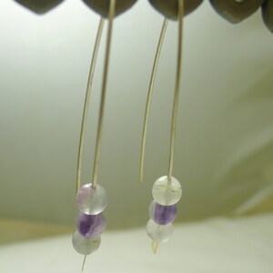 Flourite V Style Sterling Silver Earrings image 4