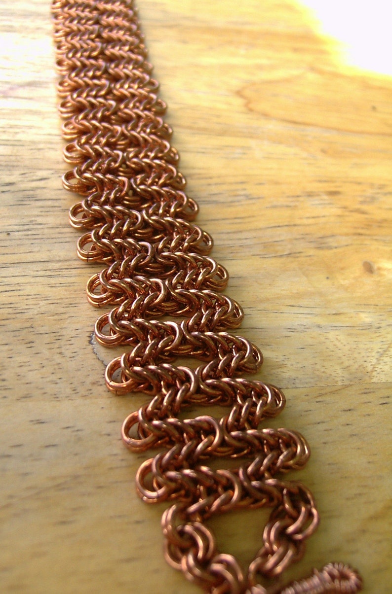Copper Byzantine Waves Chainmaille Bracelet image 3