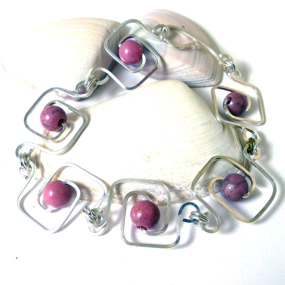 Geometric Silver Squares Bracelet