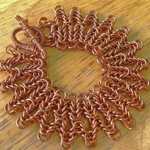 Copper Byzantine Waves Chainmaille Bracelet image 2