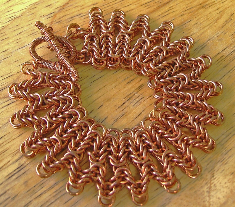 Copper Byzantine Waves Chainmaille Bracelet image 2