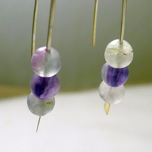 Flourite V Style Sterling Silver Earrings image 2