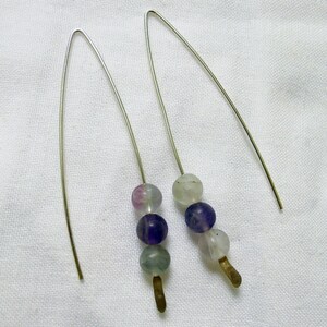 Flourite V Style Sterling Silver Earrings image 3