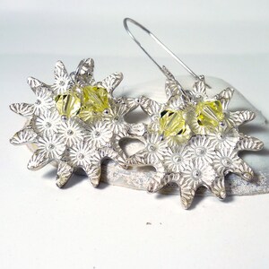 Fine Silver Sunburst Earrings image 4