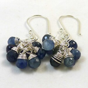 Blue Sapphire and Sterling Earrings imagem 2