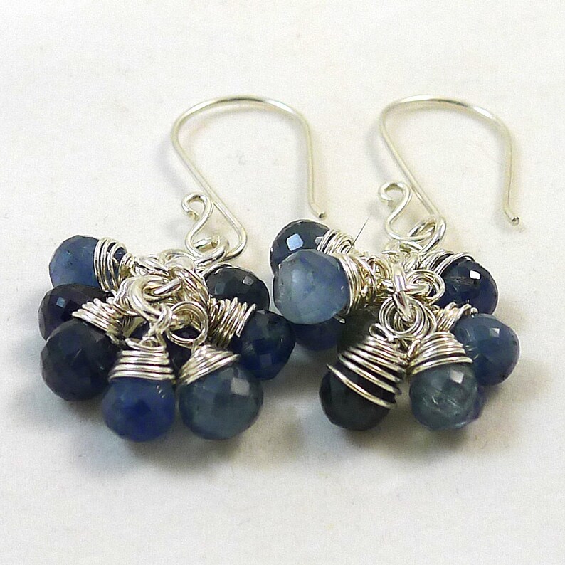 Blue Sapphire and Sterling Earrings image 2