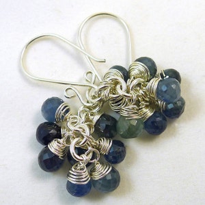 Blue Sapphire and Sterling Earrings imagem 5