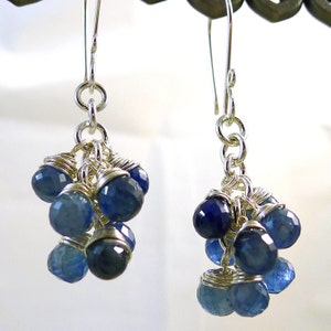 Blue Sapphire and Sterling Earrings imagem 3