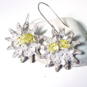 Fine Silver Sunburst Earrings image 1