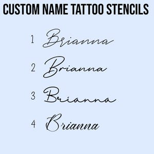 Custom Name Tattoo Stencil: Digital Download PNG