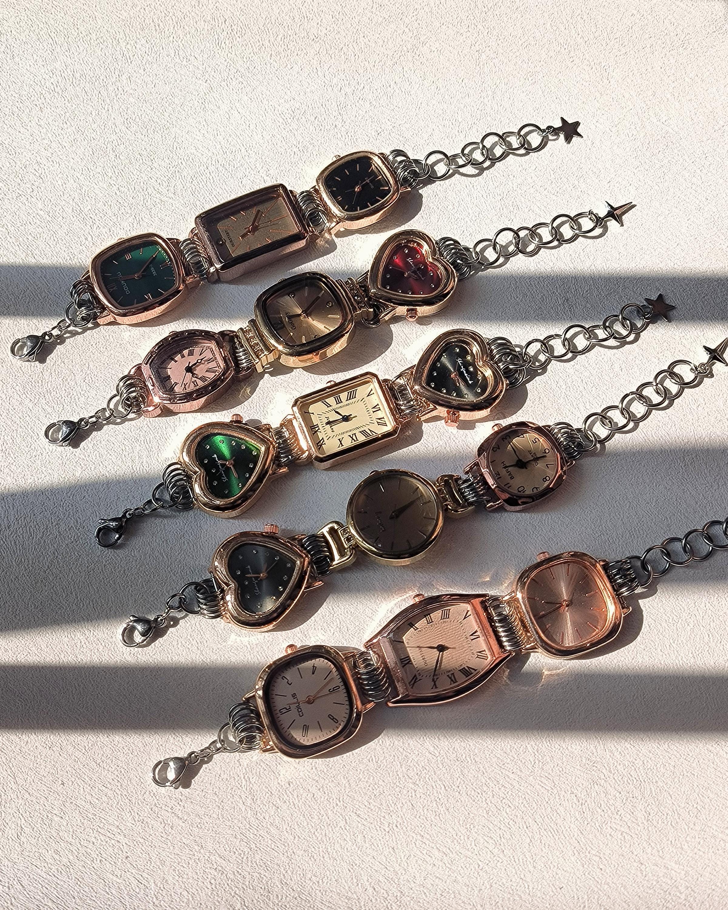 Vintage Watch Bracelet,chunky Watch Face Bracelet,punk Y2k