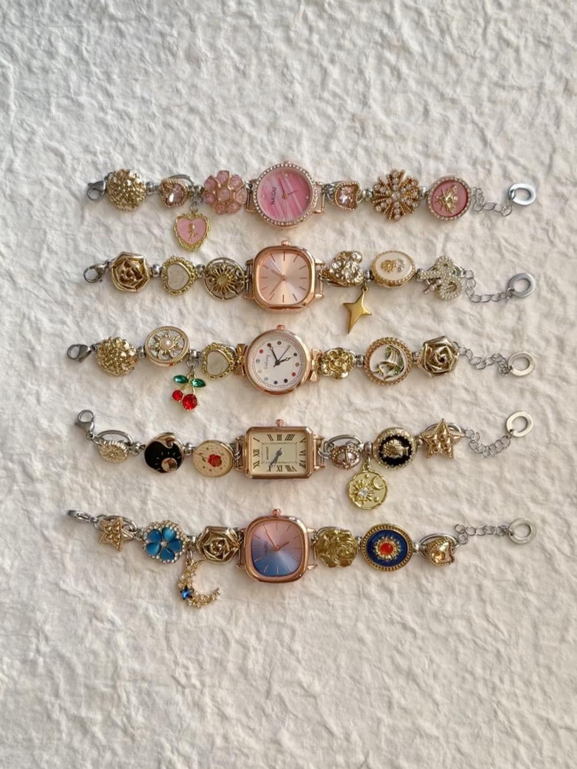 Handmade Vintage Watch Bracelet - Unique Charm Timepiece for