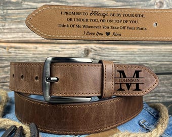 Custom Leather Belt for Men, Personalized Leather Belt, Anniversary Gifts, Christmas Day Gift, Valentines Day Gift for Husband, Father’s Day
