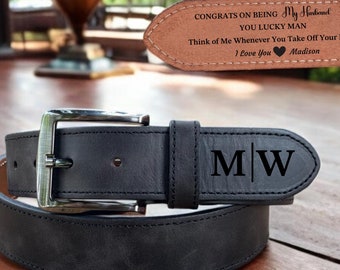 Personalized Leather Belt for Anniversary,Handcrafted Custom Belt for Him,Christmas Day Gift for Husband,Valentines Day Gift for Husband