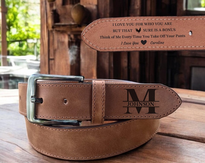 Personalized Leather Belt for Anniversary ,Christmas Day Gift ,Valentines Day Gift for Husband,Unique Boyfriend Gift, Father’s Day Gift for