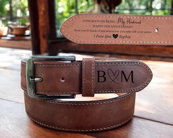 Personalized Leather Belt for Gift Him, Christmas Day Gift for Husband, Engraved Belt, Gift For Boyfriend, Custom Belt For Husband