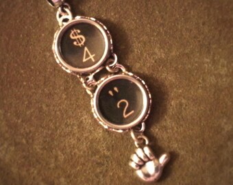 42 - Answer to the Ultimate Question of Life, The Universe, and Everything Antique Typewriter Key Pendant