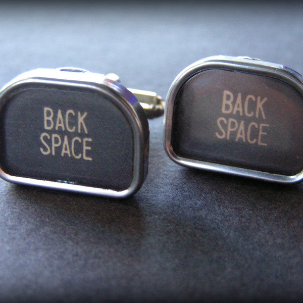 BACK SPACE - Vintage Typewriter Key Cuff Links