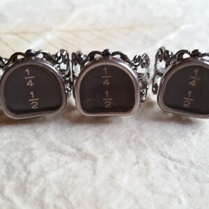 OVERSTOCK SALE Fractions or Functions on Filigree Authentic Antique Typewriter Key Rings Adjustable image 6