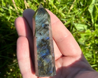 Labradorite Point/Labradorite/Blue Flash Labradorite/Sunset Labradorite/Crystal Decor/Sunset/Crystal Point/Crystal Tower