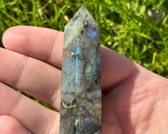 Labradorite Point/Labradorite/Blue Flash Labradorite/Sunset Labradorite/Crystal Decor/Sunset/Crystal Point/Crystal Tower