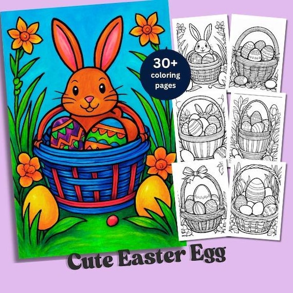 Easter Coloring Pages Printable Bundle, Fun Spring Holiday Activity for Kids, Perfect Easter Gift