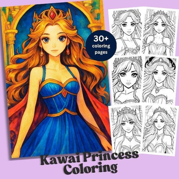 Coloring Book Kawaii Cute Anime Designs, Fun Kawaii Coloring Book for Relaxation and Gifts