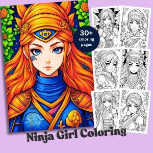 Ninja Coloring Pages: Detailed Fantasy Designs (PDF Download)