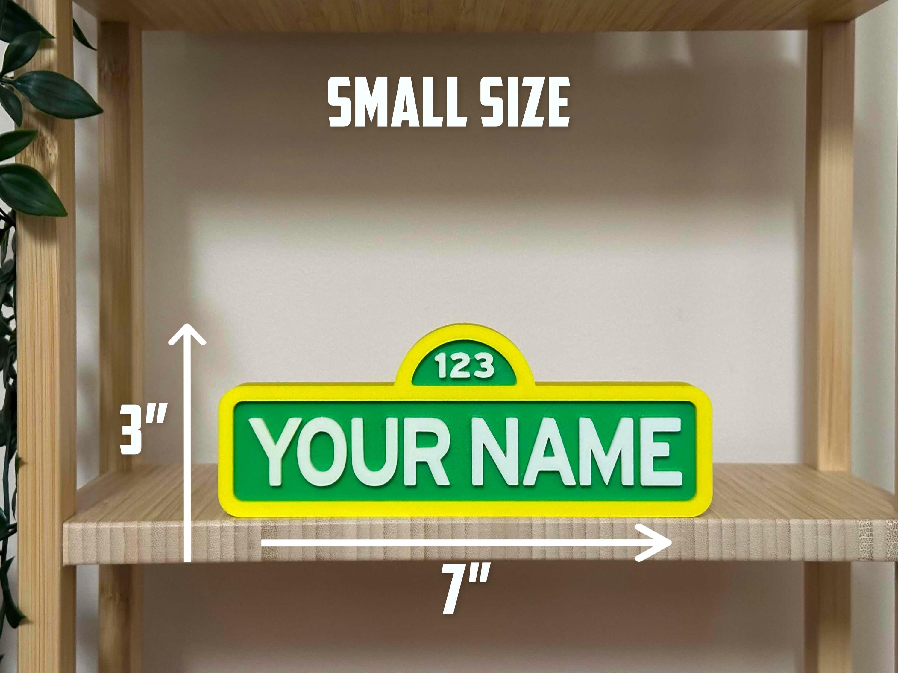 Personalized Street Style Sesame Sign Name  | Name Plate, Nursery, Kids Room Sign, Nameplate Kid, Teacher Decal Cake Topper