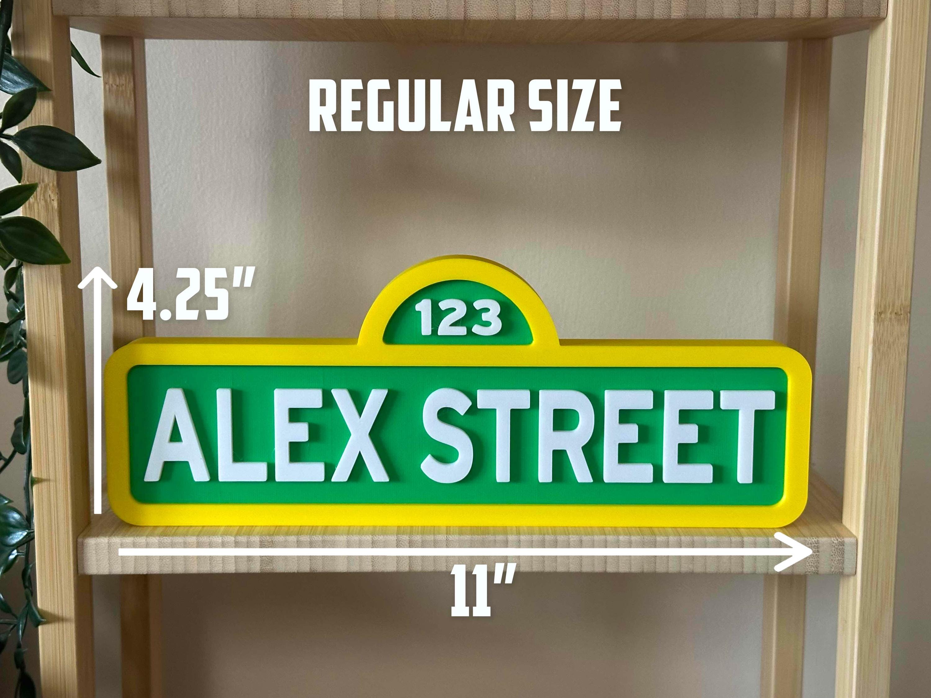 Personalized Street Style Sesame Sign Name  | Name Plate, Nursery, Kids Room Sign, Nameplate Kid, Teacher Decal Cake Topper
