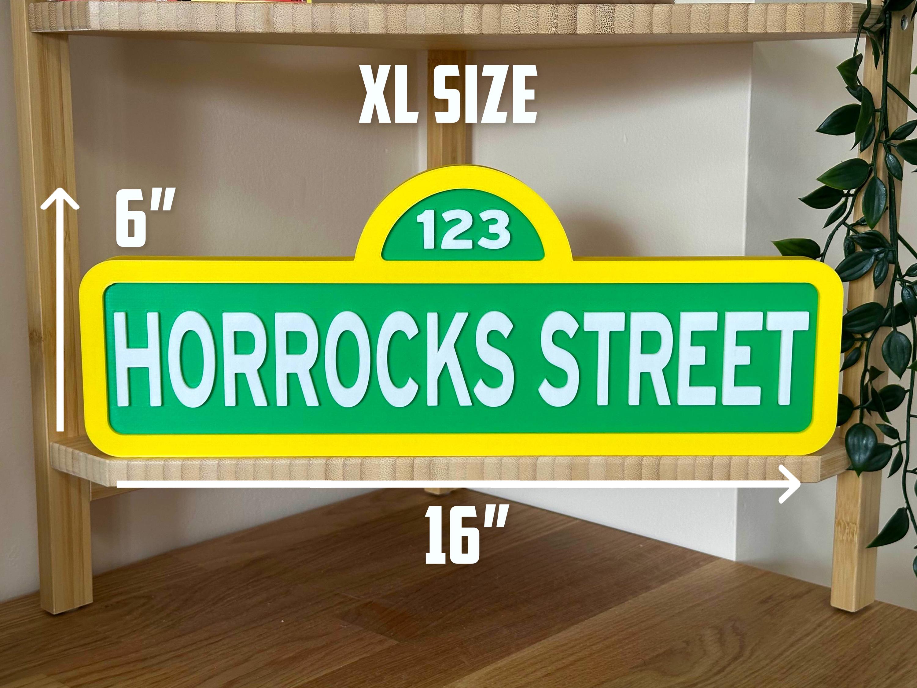 Personalized Street Style Sesame Sign Name  | Name Plate, Nursery, Kids Room Sign, Nameplate Kid, Teacher Decal Cake Topper