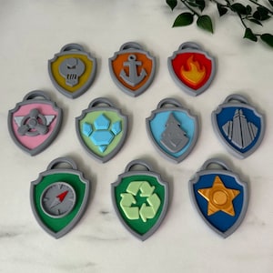 Patrol Badges | Dog Cartoon Badges | Birthday Cake Topper | Paw Badge | Gift for kids