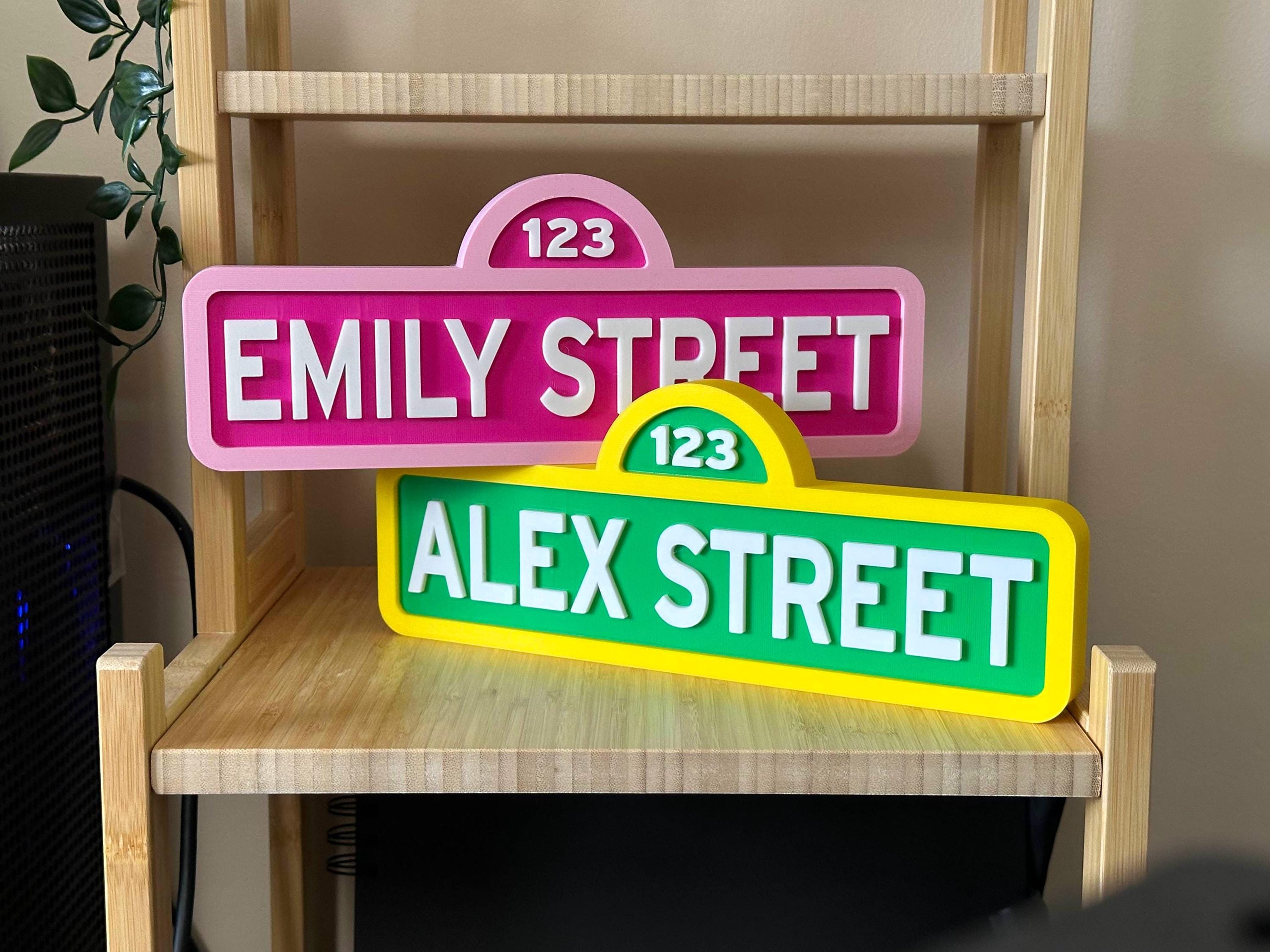 Personalized Street Style Sesame Sign Name  | Name Plate, Nursery, Kids Room Sign, Nameplate Kid, Teacher Decal Cake Topper