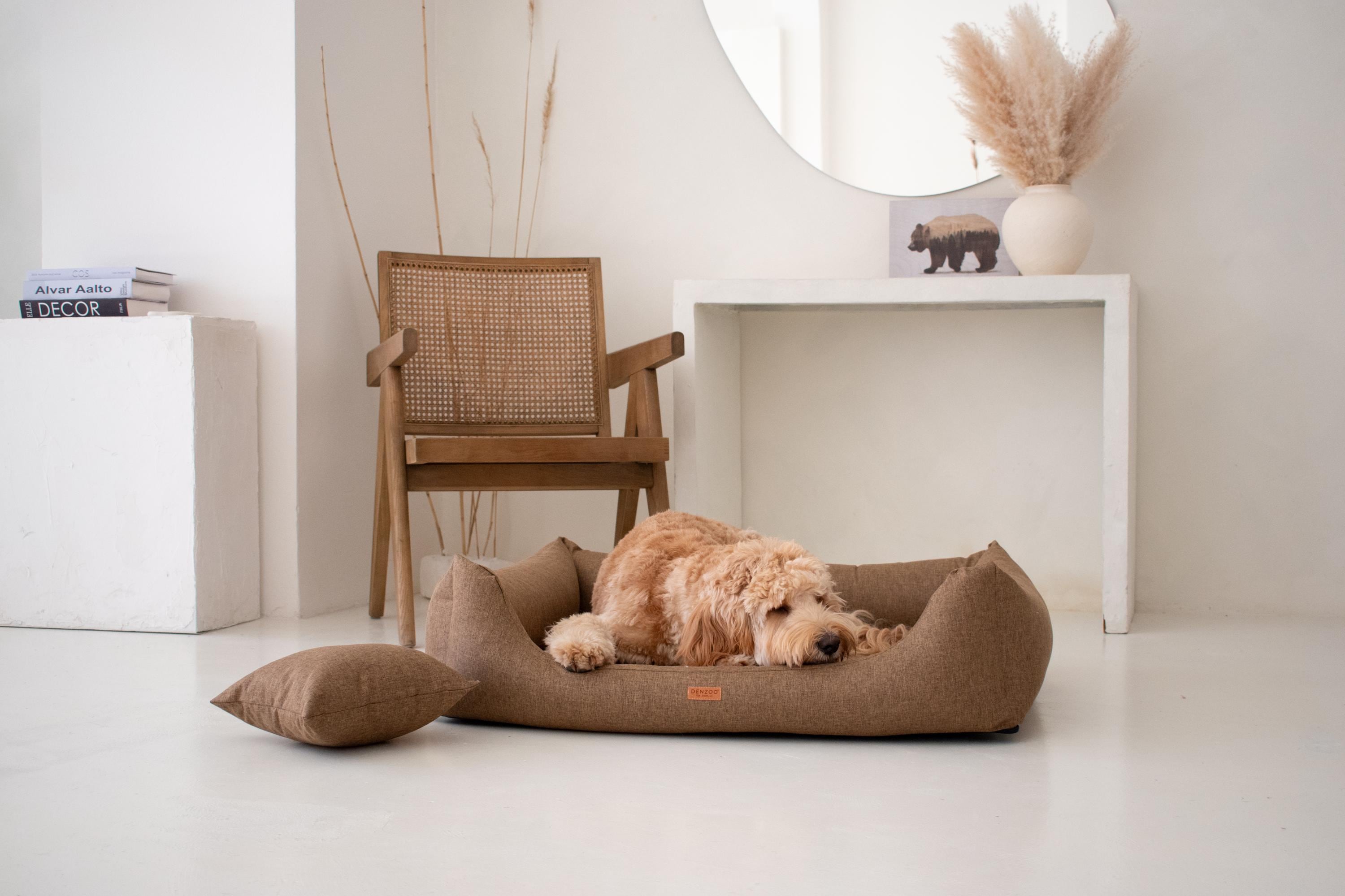 CopcoPet Hundebett Orthopdisch CopcoPet - Hundebetten Emma Wildlederoptik  - Antik Braun Gr Hundesofa Grau