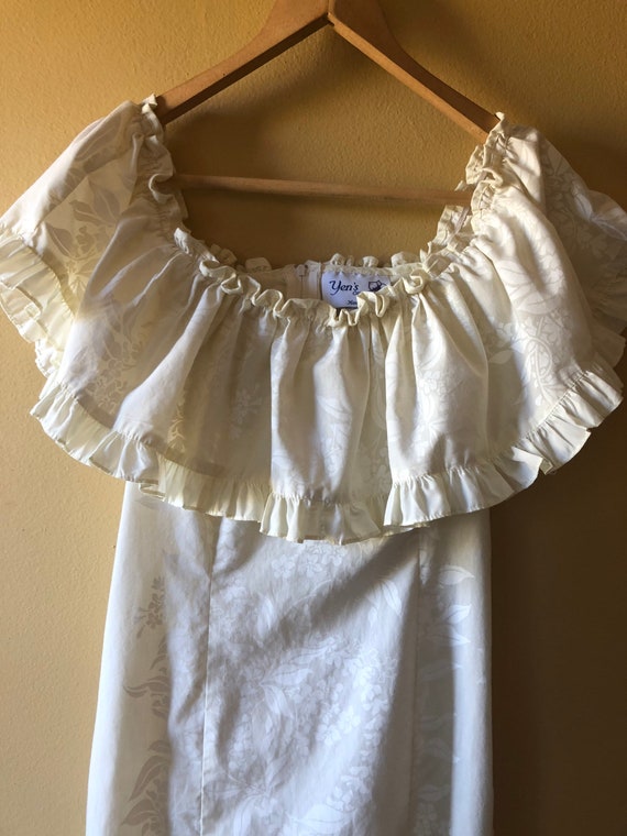 Vtg Traditional Hawaiian Cotton Wedding Dress