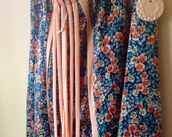 Vtg Chessa Davis Wildflower and Fern Maxi Skirt