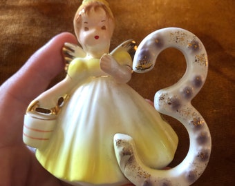 Vintage Number 3 Josef’s Ceramic Birthday Girl Figurine