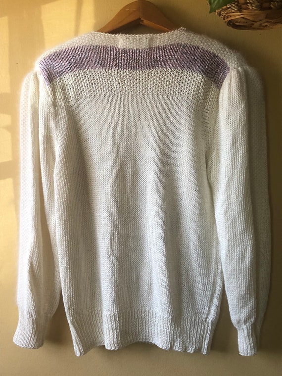Vtg 80s Sparkle Lurex Sweater // puff sleeves and… - image 4
