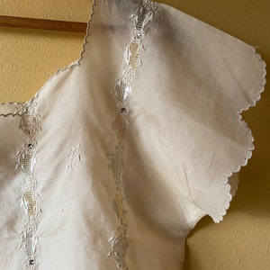 Vtg Bali Lace Sequin Indonesian Blouse