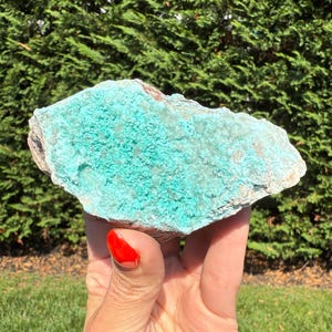 Blue Aurichalcite Crystal on Matrix, Rare Nevada Mineral, Raw Collector Specimen, Calming Stone, Healing Crystal, Natural Gift, Display