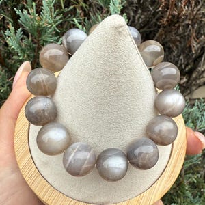 Black Moonstone Beaded Bracelet: Intuition & Protection Crystal Jewelry