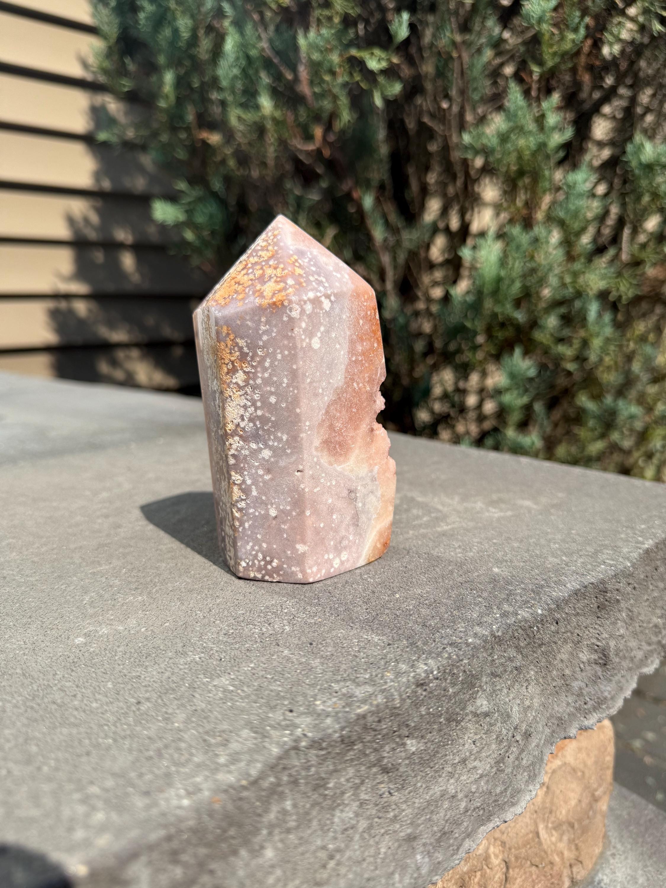 Pink Amethyst Druzy Tower • Sparkly Crystal Point • Healing Stone • Spiritual Decor • Quartz Tower 4