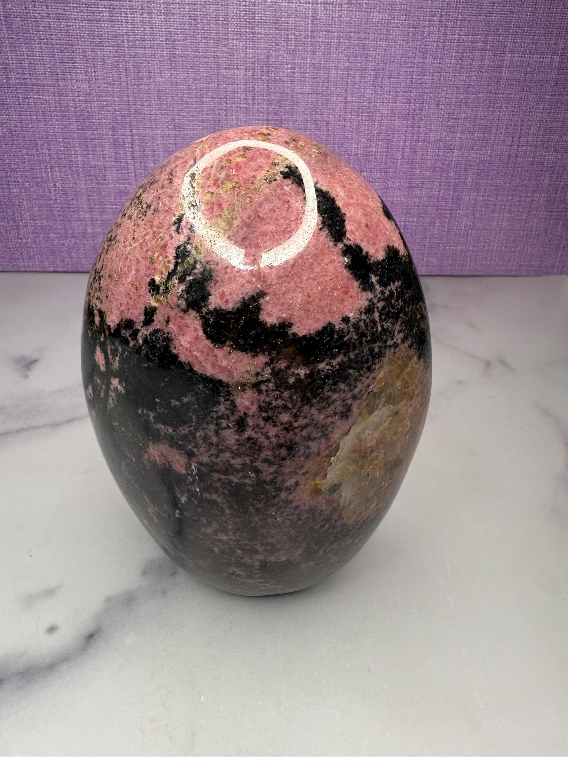 XL Rhodonite Crystal Freeform • Polished Pink Black Gemstone Madagascar Specimen 8