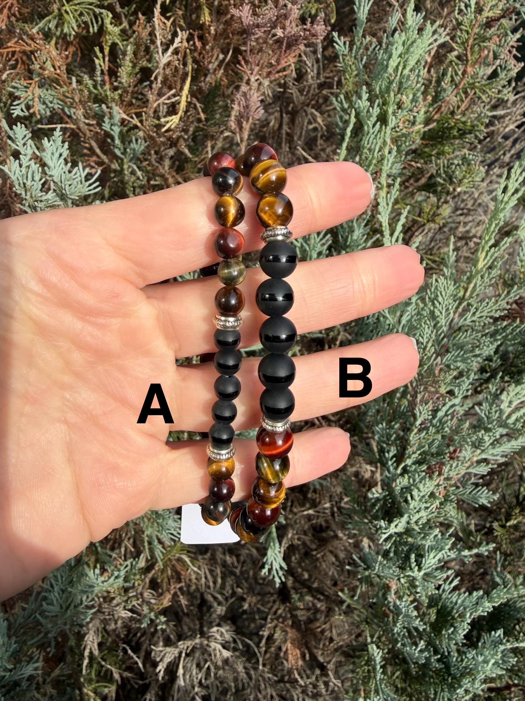 Tiger's Eye Beaded Bracelet • Natural Gemstone Protection Crystal Jewelry 3